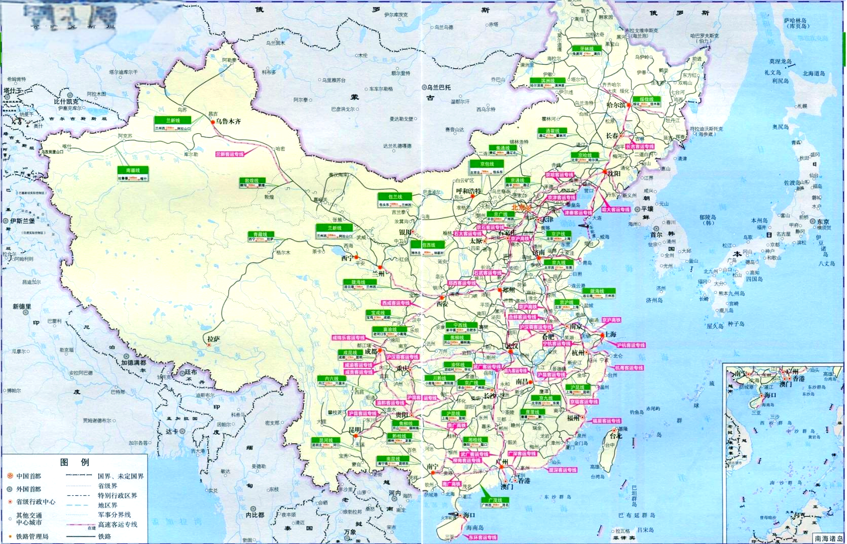 中国最新铁路地图全图概览，全面解析中国铁路交通网络布局